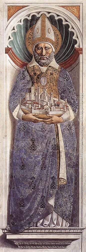 St Gimignano (on the pillar) painting - Benozzo di Lese di Sandro Gozzoli St Gimignano (on the pillar) art painting